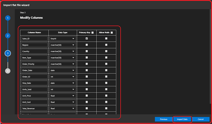 here, you can edit your data